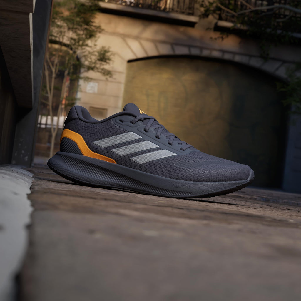 Adidas Performance Runfalcon 5 Men's Running Shoes, Aurora Onix/Iron Met./Lucid Tangerine, 11.5 US